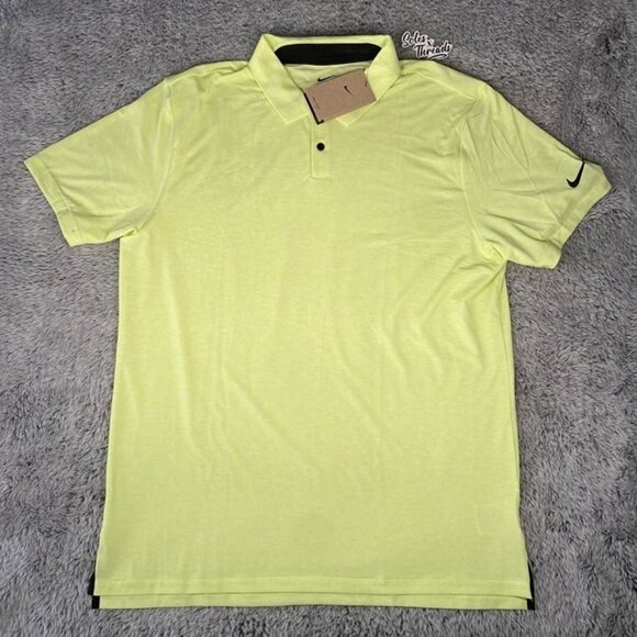 Nike Dri-Fit Tour Golf Heather Polo Size Large Men Lemon Twist FJ1643-736 - Picture 1 of 5